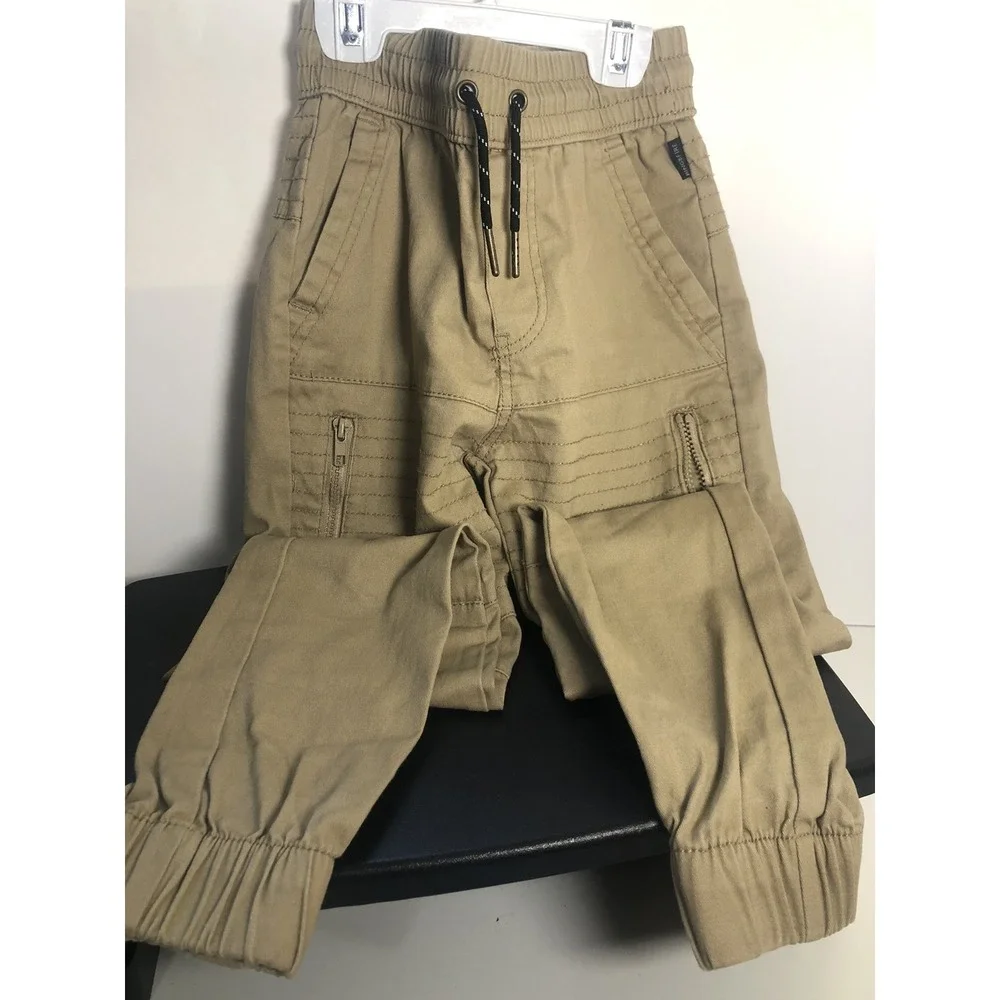 Ring of Fire Boys‎ Moto Jogger Pants Size M (8) Tan Khaki Flex Fit